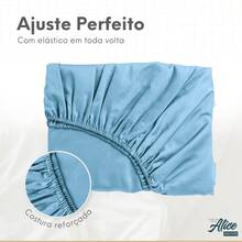 King Size 3-Piece Sheet Set, Hemstitch, 600 Thread Count Cotton - 淺藍色 - 查看 4