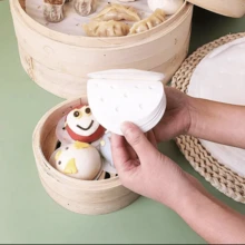 50/100片装不粘圆形蒸笼垫纸，一次性烘焙纸，防油纸，适用于糕点、包子、烘焙、空气炸锅、蒸笼、厨房烹饪，不粘空气炸锅垫，易于清洁，健康烘焙配件 - 白色 - 查看 11