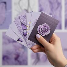 50 pièces Ensemble de décoration murale photo esthétique rose néon, impressions d'art mural de rêve violet | Affiches de décoration de chambre girly | Kit de collage mural de chambre d'étudiant | Peut être utilisé comme cartes postales/autocollants/décoration de chambre - Violet - Voir 11