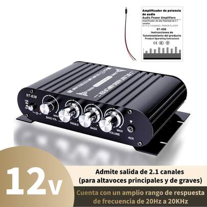 Amplificador De Audio Para Auto Y Moto Conexion  800w Rca