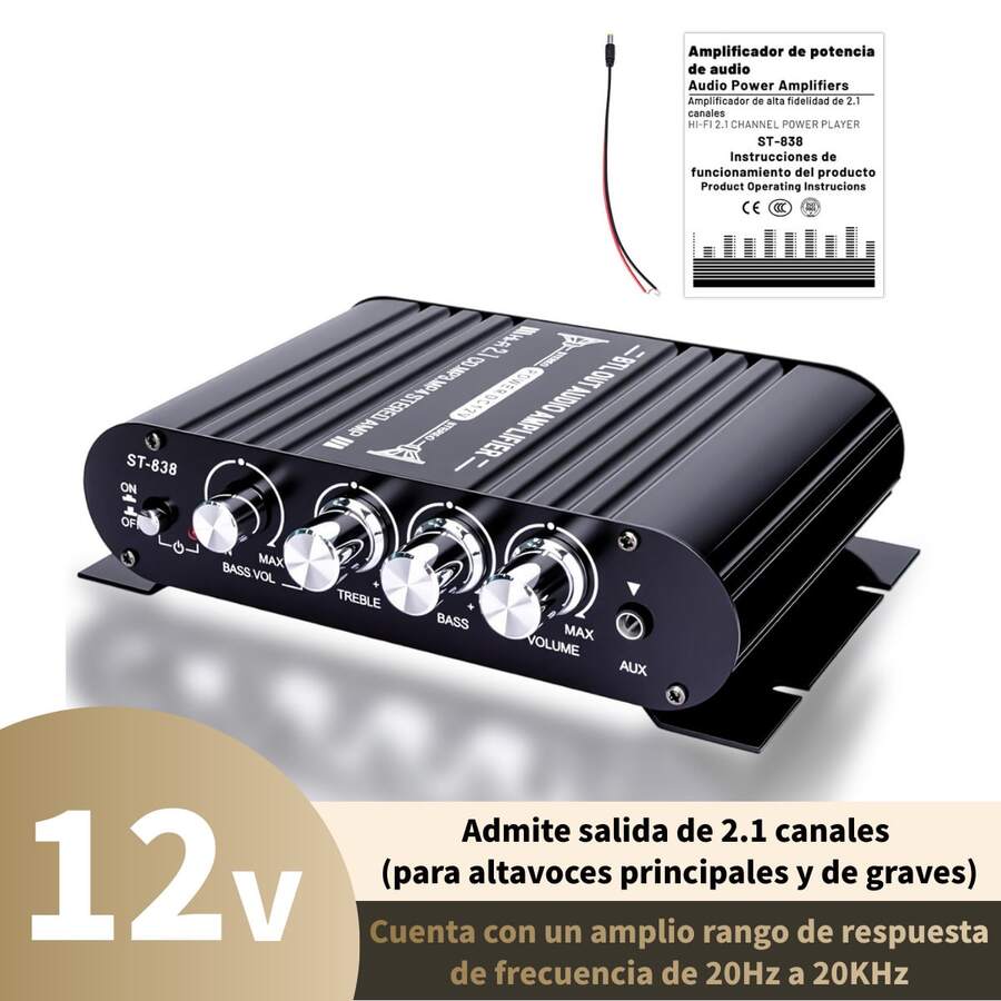 Amplificador De Audio Para Auto Y Moto Conexion  800w Rca - A - Ver 1