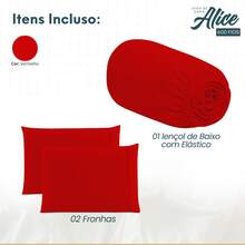 King Size 3-Piece Sheet Set, Hemstitch, 600 Thread Count Cotton - 紅色 - 查看 5