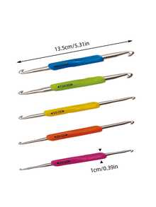 5pcs TPR Soft Crochet Hooks Set, Non-Slip Crochet Needles, Household Handmade DIY Yarn Knitting Tools - Double-ended Crochet Hook - View 7