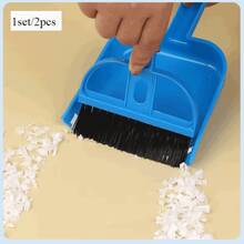 一套桌面扫帚和簸箕组合，客厅桌面清洁套装，耐用塑料清洁工具，适用于家庭、学生、宠物（1把扫帚+1个簸箕） - A - 查看 11