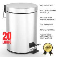 Round Stainless Steel Trash Can 20L With Non-Slip Pedal And Removable Bucket – Durable And Hygienic - Bạc - Xem 1