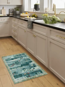 1 buc. Covor/Mochetă/Preș/Traversator în Stil Vintage American Country - Animale Sălbatice, Copaci, Modele Florale - Covor din Lână Artificială de Dimensiune Mare, Potrivit pentru Baie, Bucătărie, Intrare, Hol, Noptieră, Living, Dormitor, Covor Decorativ Lavabil la Mașină pentru Toate Sezoanele - Multicolor - Vizualizare 7