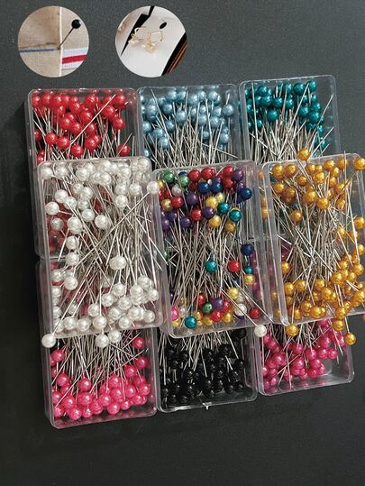 100pcs Multi-Color Pearl Head Pins, Round Sewing Pins With Shiny Beads - Ideal For Quilting, Fabric Crafts, Wedding Decor, Jewelry Making, Sewing Supplies | Decorative Pins | Shiny Beads, Sewing Accessories