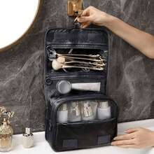 1个斜纹防水挂式洗漱包，适合旅行和商务出行，可收纳化妆品、化妆刷、化妆品，是旅行必备品、女士配件、旅行用品、大学假期、邮轮旅行、暑假旅行的必备品，也可作为女士洗漱包、手提包、洗漱旅行包、沙滩包、书包、大学宿舍浴室用品。 - 多色 - 查看 4