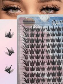 104 piezas de pestañas postizas de estilo natural, adecuadas para principiantes, serie de ojos de perro + serie de dibujos animados lindos y esponjosos de chica perezosa con C-Curl segmentado (empaque aleatorio), pestañas postizas individuales, pestañas postizas, pestañas falsas - C - Ver 1