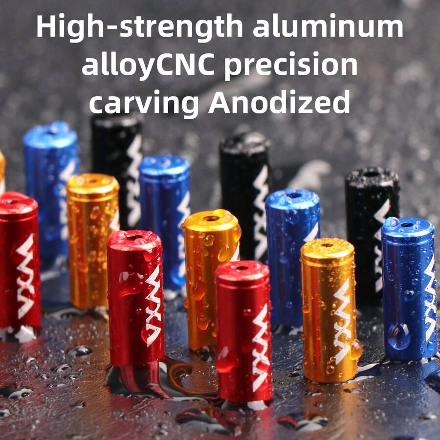 10个VXM自行车线管端盖，铝合金材质，适用于刹车线和变速线，山地车和公路车均适用。