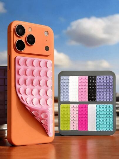 24pcs Double-Sided Silicone Suction Cup Phone Case, Reusable, Suitable For Smooth Surfaces At Home Or Office, Compatible With IPhone & Android Phones, Birthday Gift, Gift For Family & Friends, Phone Stand, Phone Accessories, Adhesive Phone Holder
