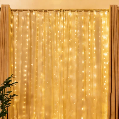 USB Powered LED Curtain Lights With Remote Control, Birthday Decor Lights, Indoor String Lights, Party & Wedding Decor, Camping Decor Lights, Wall Decor, Fairy Lights, Outdoor String Lights, 8 Modes Atmosphere Decoration Lights For Living Room, Bedroom, Kitchen, Garden Decor Hanging Lights, Holiday Lighting Decor, Home Kitchen Decor Lighting String, Home Lighting Decor, Valentine's Day Decor Lights