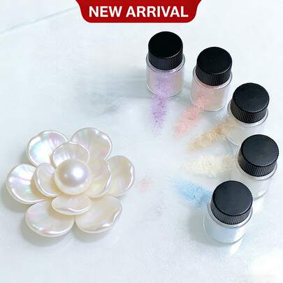 Dofuny 5 Bottles/Set Aurora Pearlescent Mica Powder,Iridescent White Symphony Pigment For DIY Epoxy Resin, Jewelry Making, Soap Making, Car Paint, Eyeshadow Crafts