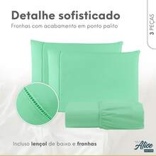 King Size 3-Piece Sheet Set, Hemstitch, 600 Thread Count Cotton - Green Tea - View 2