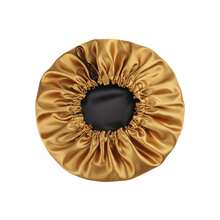 Adjustable Double-Sided Satin Sleeping Cap Anti-Frizz Protects And Aligns Hair - 金色 - 查看 3