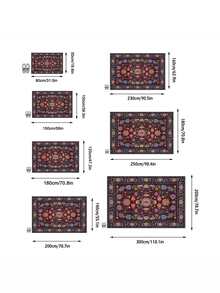 1 tấm thảm trải sàn/thảm chùi chân/thảm trang trí kiểu Ba Tư cổ điển, chất liệu giả len mềm mại, họa tiết hoa văn hình học, phong cách Bohemian-Ma-rốc, thích hợp cho phòng tắm, nhà bếp, lối vào, hành lang, đầu giường, phòng khách, phòng ngủ, có thể giặt máy quanh năm. Trang trí nhà cửa. - Nhiều màu - Xem 3