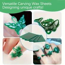 KLONKEE Jewelry Casting Carving Wax Sheets, Carving Crafting Accessories, Jewelry Engraving Design Wax Sheets, Casting Jewelry Forming Wax Sheets, Jewelry Making Wax Forming Materials, For DIY Crafts Ring Making - Dark Green - View 6