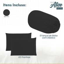 King Size 3-Piece Sheet Set, Hemstitch, 600 Thread Count Cotton - 黑色 - 查看 5