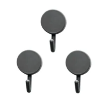 3 Ganchos Adesivos Para Pendurar Objetos de Até 1kg Preto - Preto - Visão 4