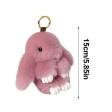 1pc Cute Rabbit Plush Keychain, Handmade Soft Rabbit Plush Pendant, 5.9 Inch, Suitable For Backpacks, Keys, Wallets, Home Decor, Great Gift For Women/Girls - Multicolor - View 4