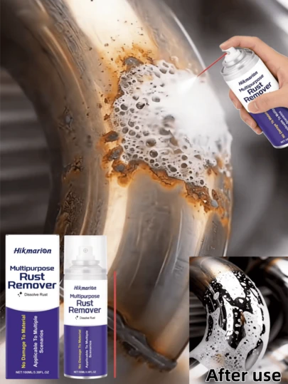 1瓶装 - 100毫升除锈剂，强力除锈套装 - 金属零件除锈剂，防锈处理剂，清洁、去除、润滑和修复金属。专为快速无残留应用而设计，适用于去除工具、齿轮、汽车零件、生锈螺丝、生锈工具、门把手、链条、铁门、汽车门把手、排气管、车轮、灯具和水龙头上的锈迹。