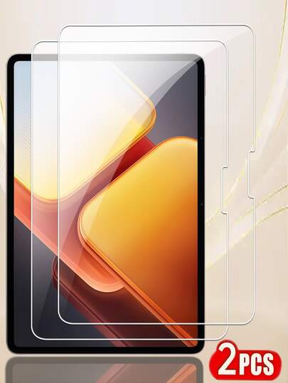 2片装兼容平板电脑的钢化玻璃屏幕保护膜，高清、防水、防油、防指纹、防碎裂、9H硬度、高透光率、无气泡，包含清洁工具，安装简便，适合作为节日/情人节/生日礼物送给男友/女友/男孩/女孩。