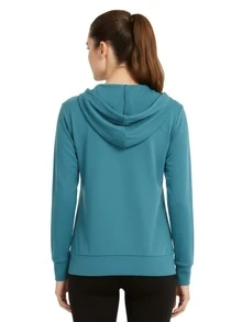 Women's Lightweight Cotton Hoodie Full Zip S-3XL With Pockets Hooded Sweatshirt Jacket Coat Solid Tops Regular & Plus Size Basic Layering Tops Warm Lightweight Cotton Zipper Hoodie Sweatshirt For Women Lady Sweatshirts Long Sleeve Outerwear For Spring Fall Winter Womenswear Activewear Streetwear - 鹽藍 - 查看 2