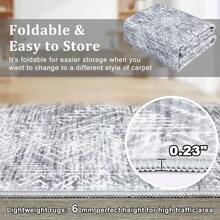 Thảm trang trí họa tiết hình học kiểu cổ điển, chất liệu giả len, sợi ngắn, mềm mại và có thể gấp gọn, giặt máy được, phù hợp cho phòng khách, phòng ngủ, phòng học, sử dụng được quanh năm, thân thiện với thú cưng. - Xám - Xem 8