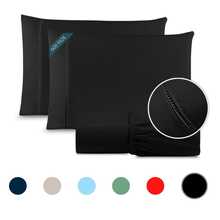 King Size 3-Piece Sheet Set, Hemstitch, 600 Thread Count Cotton - 黑色 - 查看 7