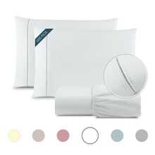 King Bed Sheet Set 3pcs Ponto Palito Cotton 600 Threads - White - View 7