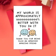 1pc Interesting Birthday/Friendship Card "The World Is More Beautiful With You", Suitable For Gifting To Best Friends, Thank You Gift Card For All Occasions - One Size Fits All - View 7