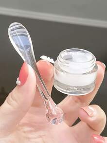 Makeup Spatula, Cream Scraper, Acrylic Makeup Spatula, Mixing Spoon, Eye Cream Roller, Facial Care Tools - Transparent - View 2