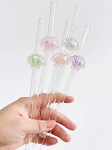 Ống hút thủy tinh hình vỏ sò nhiều màu sắc, trong suốt, dùng được cho sinh tố, trà sữa trân châu, nước ép, sữa, cocktail, đồ uống lạnh. Ống hút thủy tinh uốn cong có thể tái sử dụng, thích hợp cho cốc nước, sữa lắc, trà, nước ép, cocktail, đồ uống lạnh. Quà tặng cho bạn gái, cửa hàng tráng miệng, nước ngọt, quán ăn vặt, văn phòng, quán bar, nhà hàng, trang trí tiệc. - Xem 6