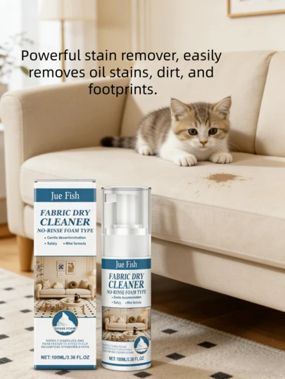 JUE FISH Fabric Sofa Cleaner / Living Room Sofa Cushion Pillow Universal Household Stain Remover Cleaning Liquid, Sofa Cushion Pillow Universal, Stain Removal No Wash, Household Fabric Cleaning Essential