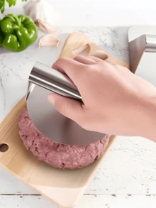 1pc Stainless Steel Hamburger Patty Maker, 6-Inch Round Burger Press - Non-Stick, Suitable For Burgers, Sliders And Regular Beef, Great For Grilling And Kitchen Use, An Excellent Gift For Grill Masters And Foodies - Multicolor - View 16