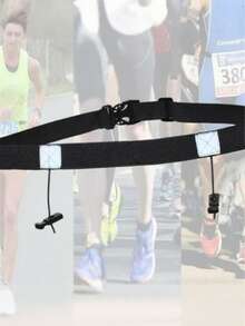 1Pc Professional Running Number Cloth Fixed Belt Elastic Close Fitting Running Sports Marathon Number Plate Belt Competition Number Plate Belt Multi Functional Competition Number Cloth Fixed Belt - Multicolor - View 4