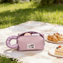 Kuromi Square Cosmetic Bag, Compartmentalized Toiletry Organizer, Cartoon Cute Travel Pouch - Purple - View 5