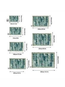 1 buc. Covor/Mochetă/Preș/Traversator în Stil Vintage American Country - Animale Sălbatice, Copaci, Modele Florale - Covor din Lână Artificială de Dimensiune Mare, Potrivit pentru Baie, Bucătărie, Intrare, Hol, Noptieră, Living, Dormitor, Covor Decorativ Lavabil la Mașină pentru Toate Sezoanele - Multicolor - Vizualizare 3