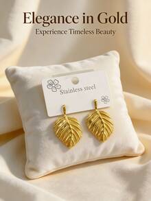 Sturdy And Durable Stainless Steel Earrings, Golden Geometric-Shaped Stainless Steel Jewelry, Ladies' Earrings, Pituitary Earrings - Multicolor - View 4