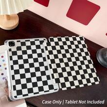 1pc Classic Black & White Checkered Tablet Case With Pencil Holder & Foldable Stand,Tablet Case With Pen Holder Compatible With 10.9/10.2/ Air 5th Gen/Pro11/10th/9.7/Air 2/ (7th Gen)/ (8th Gen)/ Air 4/5/ Pro 11/ 10th Generation 10.9-Inch 2022 Smart Case/ Air 13(M3 2025)/ Air 11(M3 2025)/ Air 11(M3 2025)/ 11(A16 2025), Auto Sleep/Wake Function,Compatible With Galaxy Tab S10+/S9/A9,Compatible With Xiaomi5/5PR/6/6PRO/7/7PRO - Multicolor - View 9
