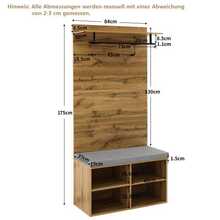 175cm High Wooden Storage Unit With Shoe Stool, Adjustable Shelf, Clothes Rail And Padding – 84 X 32 Cm – Functional Furniture - View 10