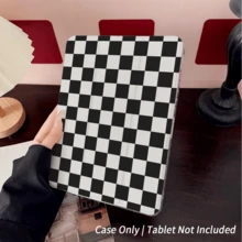 1pc Classic Black & White Checkered Tablet Case With Pencil Holder & Foldable Stand,Tablet Case With Pen Holder Compatible With 10.9/10.2/ Air 5th Gen/Pro11/10th/9.7/Air 2/ (7th Gen)/ (8th Gen)/ Air 4/5/ Pro 11/ 10th Generation 10.9-Inch 2022 Smart Case/ Air 13(M3 2025)/ Air 11(M3 2025)/ Air 11(M3 2025)/ 11(A16 2025), Auto Sleep/Wake Function,Compatible With Galaxy Tab S10+/S9/A9,Compatible With Xiaomi5/5PR/6/6PRO/7/7PRO - Multicolor - View 5