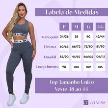 Kit 2 Conjuntos Academia Top e Legging Elastico Exposto - Cinza Claro - Visão 5
