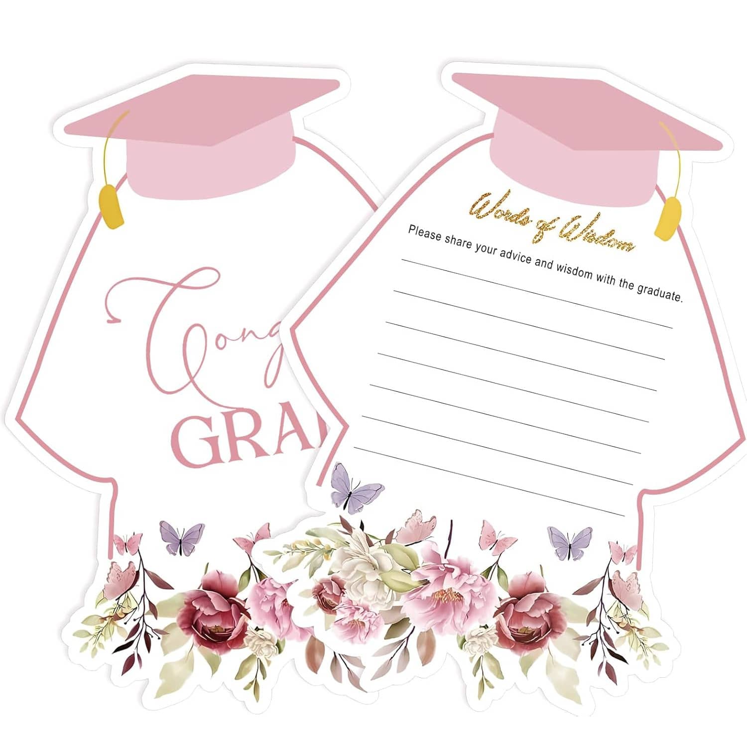 2026 Graduation Greeting Card, Double-Sided High School/University Graduation Party Supplies, Blessing Card 4"X6" (Graduation Gown) - A - View 1