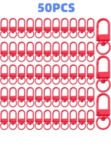 10/30/50/100个可旋转龙虾扣，用于制作钥匙扣、彩色挂绳钥匙扣、挂钩，适用于工艺金属钥匙扣夹、小型钥匙扣扣、珠宝制作配件、连接器和手工艺品。 - 彩色 - 查看 16