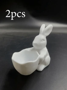 1pc Cute Rabbit Candy Basket Shaped Small Ornament, Pla Material Desktop Decoration, Modern Design, Perfect For Desk Decor, Coffee Corner Decoration, Jewelry Storage Box, Candy Storage Box, A Fun Gift For Animal Lovers, Also Suitable For Home And Office Decoration, A Lovely Bookshelf Ornament, And A Collectible Novelty Ornaments. - Multicolor - View 15
