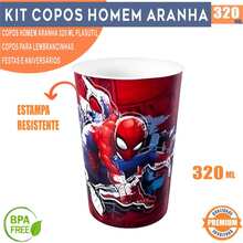 PLASUTIL Kit Copos Homem Aranha 320ml Lembrancinha Festa Infantil colecionável Personalizado reutilizável resistente - 24 COPOS - Visão 4