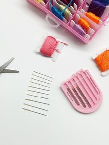 Bộ 20 kim khâu tay đầu mạ vàng, hộp màu hồng có lỗ cài, thích hợp cho người may vá, thêu thùa, thêu chữ thập, người làm thủ công và những người đam mê DIY. - 20 chiếc ghim đuôi vàng - Xem 3