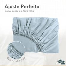 King Bed Sheet Set 3pcs Ponto Palito Cotton 600 Threads - 藍色 - 查看 4