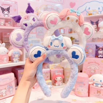 SANRIO （正版授权）三丽鸥可爱酷洛米&肉桂卷卡通发箍，&Melody洗脸发箍，精致防滑可水洗发带，自由多功能发饰，送给室友和女朋友的最佳生日礼物